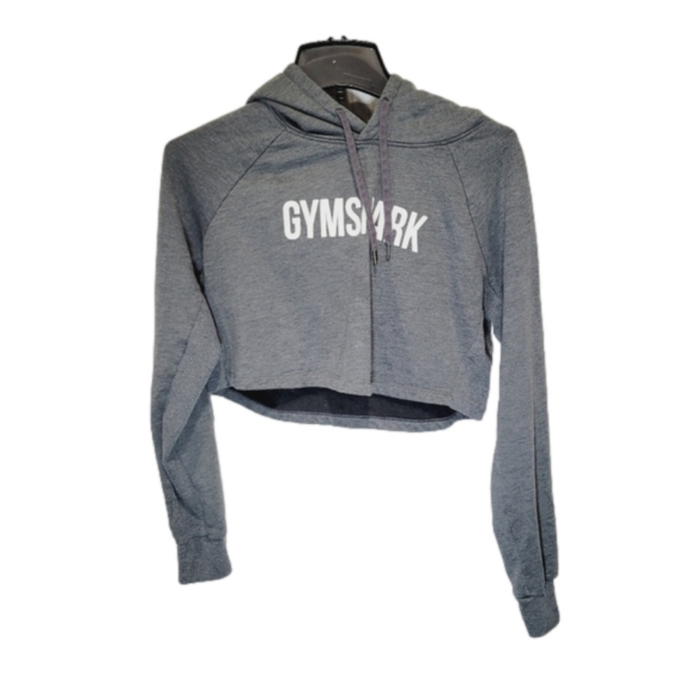 GYMSHARK gray crop hoodie